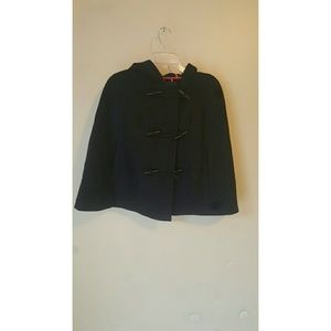 AE Black Military Hooded Jacket Cape